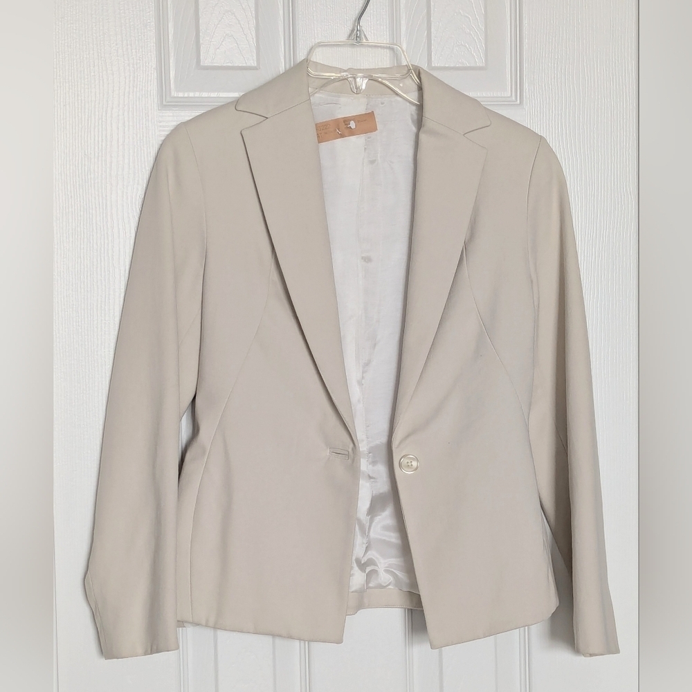 Women's (Size XS) Lined Cream Colored Blazer/Jacket